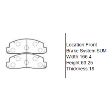 A118WK Pad Brake Set για Toyota Dyna 200 Flatbed / Chassis